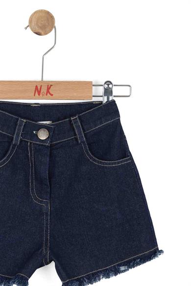 Nk Kids Kız Bebek 1-4 Yaş Püsküllü Paça Denim Şort Lacivert