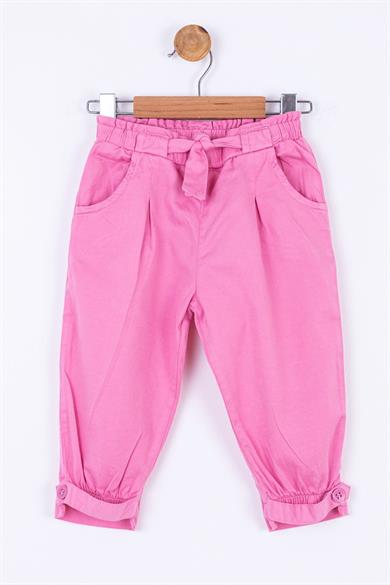 NK Kids Kız Bebek 9-36 Ay Paçası Lastik Detaylı Pantolon 54705 Pembe