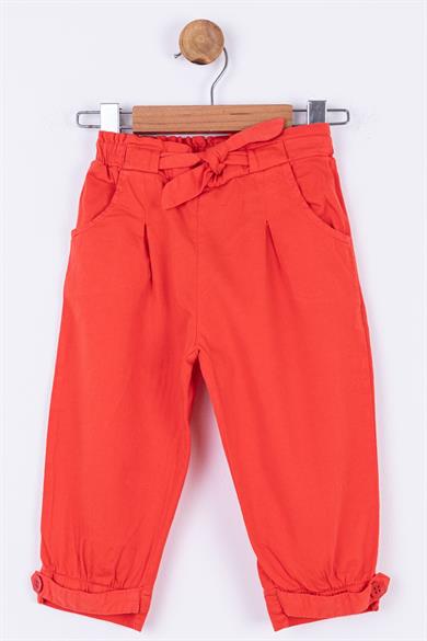 NK Kids Kız Bebek 9-36 Ay Paçası Lastik Detaylı Pantolon 54705 Mercan