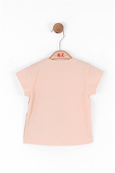 Nk Kids Kız Bebek Çöl Desenli Pamuklu Kısakol T-shirt 38615 Somon