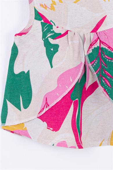 NK Kids Kız Bebek Yaprak Desenli Bluz 34630 Pembe