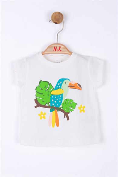 Nk Kids Kız Çocuk 1-3 Yaş Papağan Baskılı T-shirt 36602 Ekru