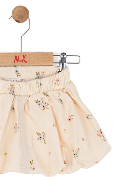 Nk Kids Kız Çocuk 1-4 Yaş Çiçek Desenli Balon Etek Krem