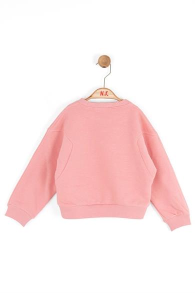 Nk Kids Kız Çocuk 1-4 Yaş Fiyonk Detaylı Taşlı Sweatshirt Pembe