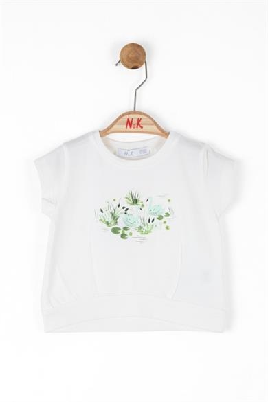 Nk Kids Kız Çocuk 1-4 Yaş Kuğulu T-shirt 36624 Ekru
