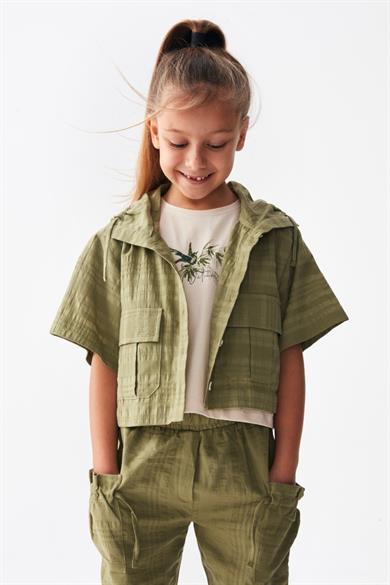 Nk Kids Kız Çocuk %100 Pamuk Duble Paça Pantolon 56501 Haki