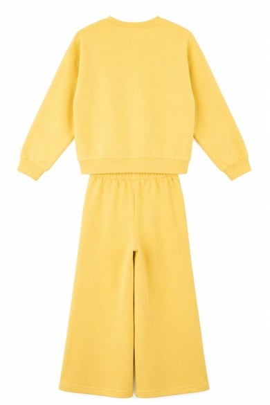 Nk Kids Kız Çocuk 4-8 Yaş Çiçek Desenli İkili Eşofman Takımı Sarı
