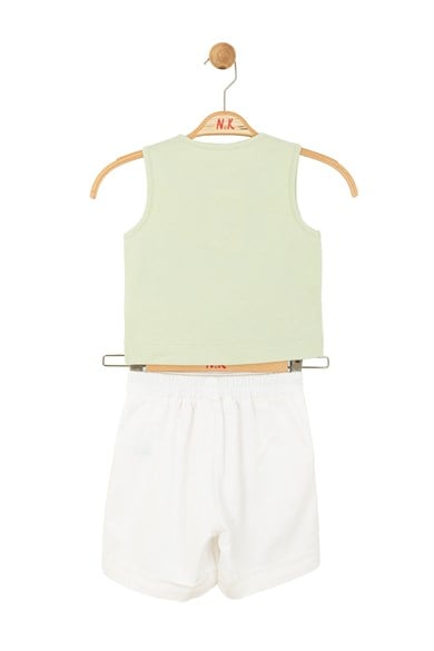 Nk Kids Kız Çocuk 4-8 Yaş Çiçek İşlemeli Şortlu Takım Mint