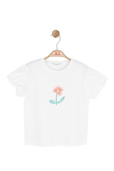 Nk Kids Kız Çocuk 4-8 Yaş Gelincik Baskılı T-shirt Ekru
