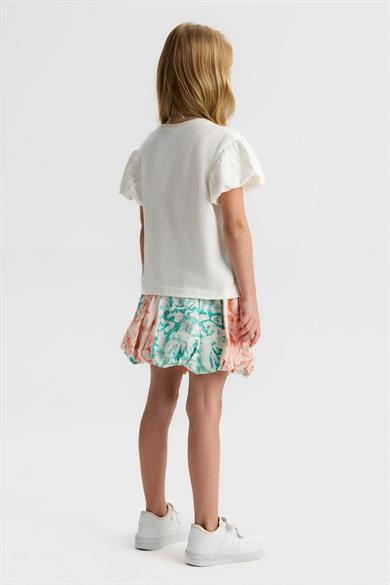 Nk Kids Kız Çocuk 4-8 Yaş Gelincik Baskılı T-shirt Ekru