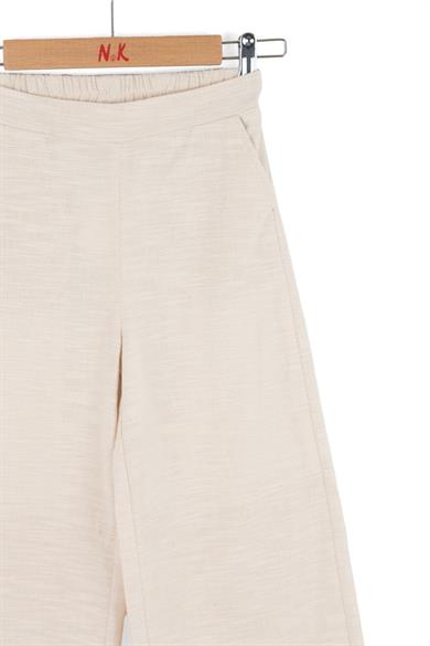 Nk Kids Kız Çocuk 4-8 Yaş Keten Palazzo Pantolon Krem