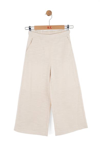 Nk Kids Kız Çocuk 4-8 Yaş Keten Palazzo Pantolon Krem