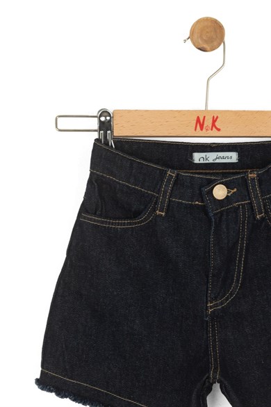 Nk Kids Kız Çocuk 4-8 Yaş Püskül Detaylı Denim Şort Lacivert