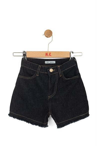 Nk Kids Kız Çocuk 4-8 Yaş Püskül Detaylı Denim Şort Lacivert