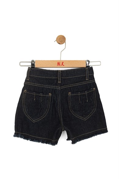Nk Kids Kız Çocuk 4-8 Yaş Püskül Detaylı Denim Şort Lacivert