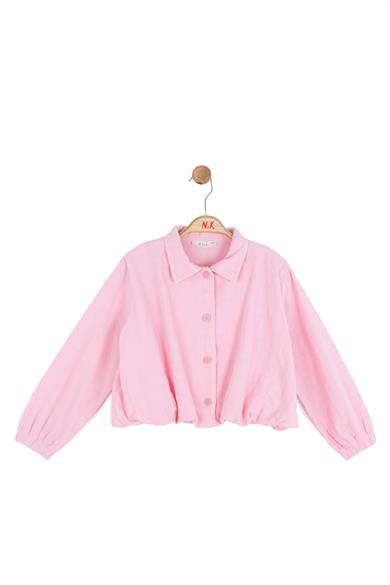 Nk Kids Kız Çocuk 4-8 Yaş Renkli Bomber Pamuklu Ceket Pembe