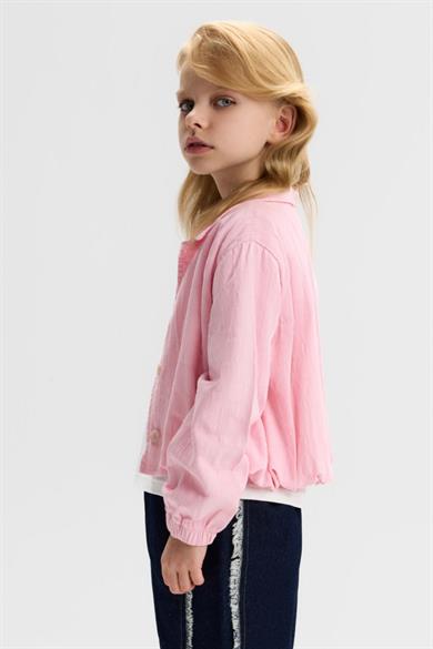 Nk Kids Kız Çocuk 4-8 Yaş Renkli Bomber Pamuklu Ceket Pembe