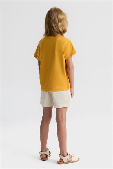 Nk Kids Kız Çocuk 4-8 Yaş Tensel Kumaş Motifli Şort Etek Krem