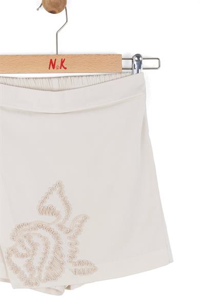 Nk Kids Kız Çocuk 4-8 Yaş Tensel Kumaş Motifli Şort Etek Krem