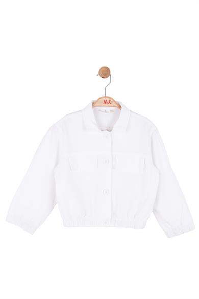 Nk Kids Kız Çocuk 4-8 Yaş Tensel Kumaş Mevsimlik Ceket Beyaz