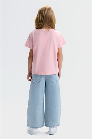 Nk Kids Kız Çocuk 4-8 Yaş Üç Boyutlu Gül Detaylı T-shirt Pembe
