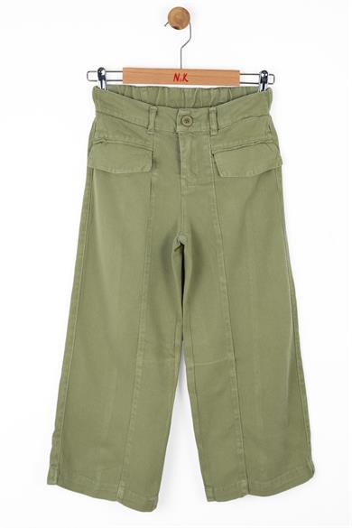 Nk Kids Kız Çocuk 8-14 Yaş Bol Paça Keten Pantolon 56710 Haki
