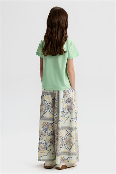Nk Kids Kız Çocuk 8-14 Yaş Çini Desenli Palazzo Pantolon Mint