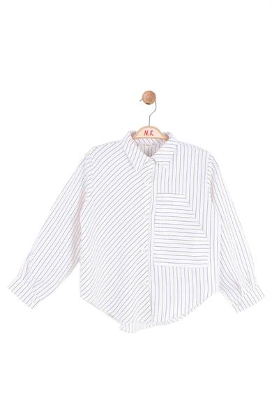 Nk Kids Kız Çocuk 8-14 Yaş Çizgili Pamuklu Tensel Gömlek Ekru