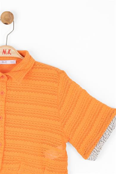 Nk Kids Kız Çocuk 8-14 Yaş Crop Gömlek 36395 Turuncu