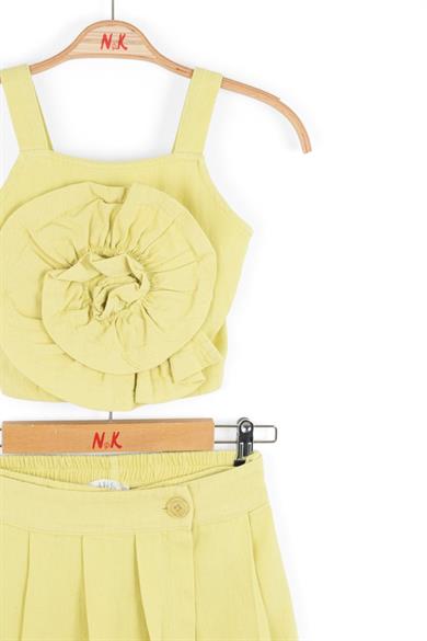 Nk Kids Kız Çocuk 8-14 Yaş Crop-Şort Etekli İkili Takım 18304 Yeşil