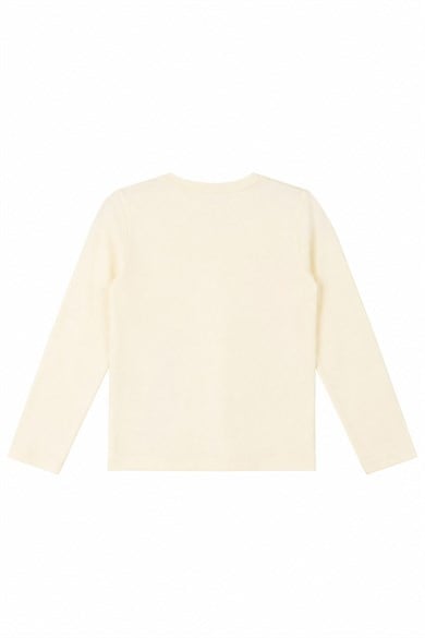 Nk Kids Kız Çocuk 8-14 Yaş Desenli Uzunkol Body Krem