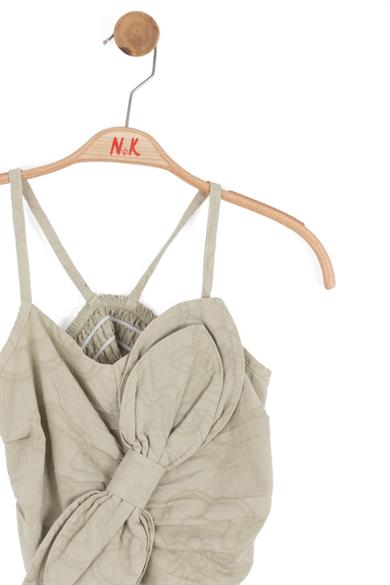 Nk Kids Kız Çocuk 8-14 Yaş Fiyonk Detaylı İp Askılı Crop Su Yeşili