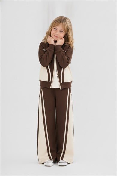 Nk Kids Kız Çocuk 8-14 Yaş İkili Eşofman Takımı Kahverengi