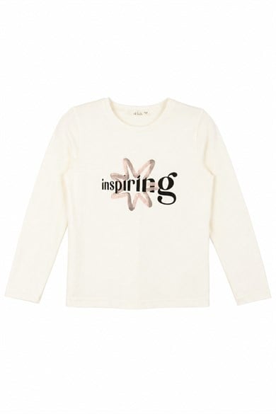Nk Kids Kız Çocuk 8-14 Yaş İnspring Baskılı Uzunkol Body Ekru