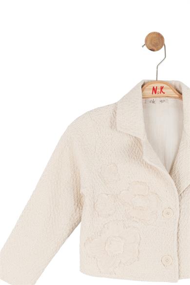 Nk Kids Kız Çocuk 8-14 Yaş Kabartma Dokulu Motifli Ceket Krem