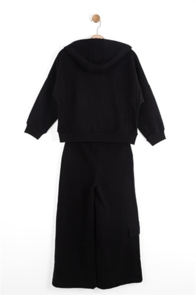 Nk Kids Kız Çocuk 8-14 Yaş Kapüşonlu Eşofman Takımı Siyah