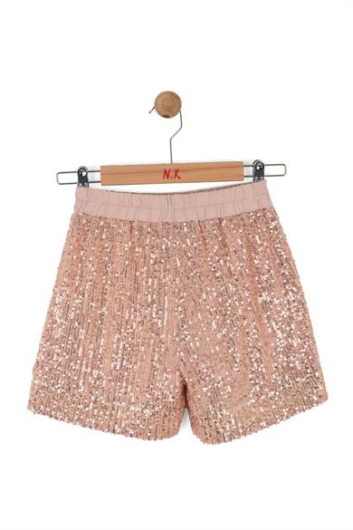 Nk Kids Kız Çocuk 8-14 Yaş Lastikli Bel Payetli Şort Pembe