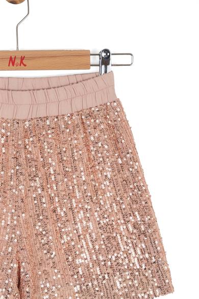 Nk Kids Kız Çocuk 8-14 Yaş Lastikli Bel Payetli Şort Pembe
