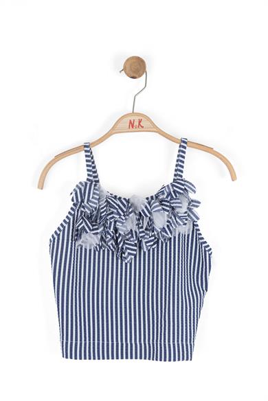 Nk Kids Kız Çocuk 8-14 Yaş Marin Desen İp Askılı Crop Lacivert