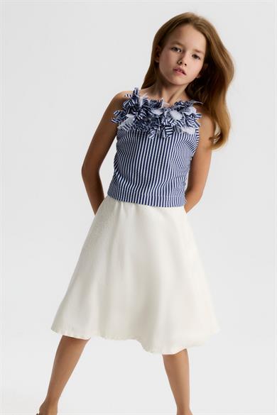 Nk Kids Kız Çocuk 8-14 Yaş Marin Desen İp Askılı Crop Lacivert
