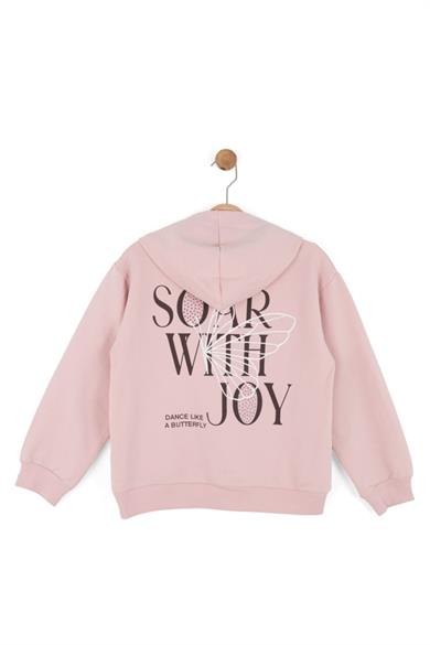 Nk kids Kız Çocuk 8-14 Yaş Sırt Baskılı Kapüşonlu Sweatshirt Pudra