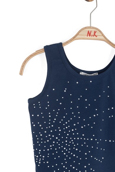 Nk Kids Kız Çocuk 8-14 Yaş Taşlı Crop Lacivert