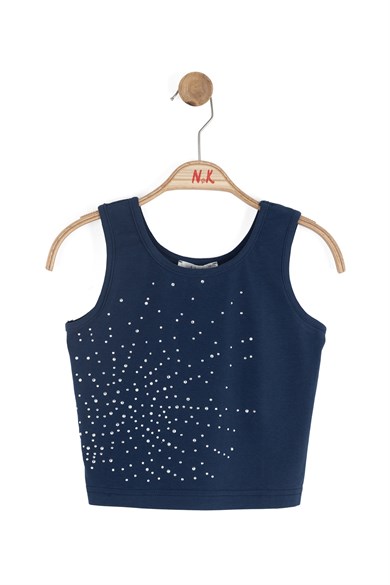Nk Kids Kız Çocuk 8-14 Yaş Taşlı Crop Lacivert
