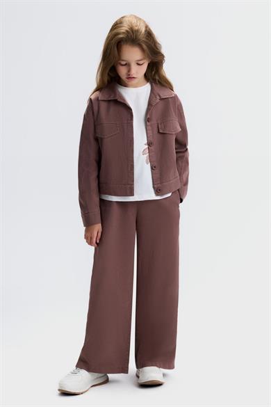 Nk Kids Kız Çocuk 8-14 Yaş Tensel Kumaş Mevsimlik Ceket Kahverengi