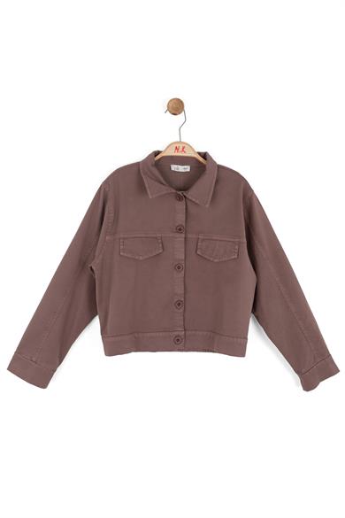 Nk Kids Kız Çocuk 8-14 Yaş Tensel Kumaş Mevsimlik Ceket Kahverengi