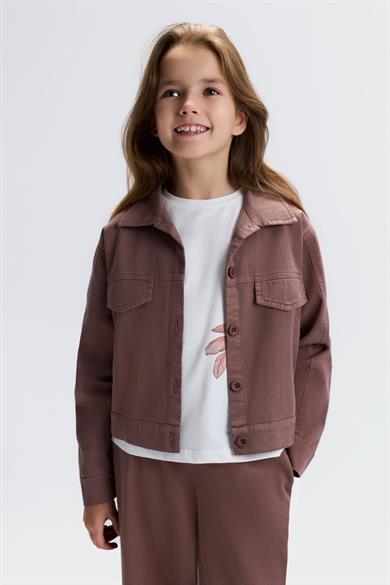 Nk Kids Kız Çocuk 8-14 Yaş Tensel Kumaş Mevsimlik Ceket Kahverengi