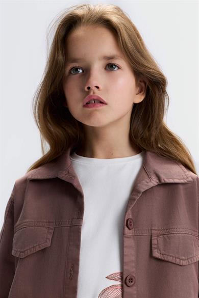Nk Kids Kız Çocuk 8-14 Yaş Tensel Kumaş Mevsimlik Ceket Kahverengi