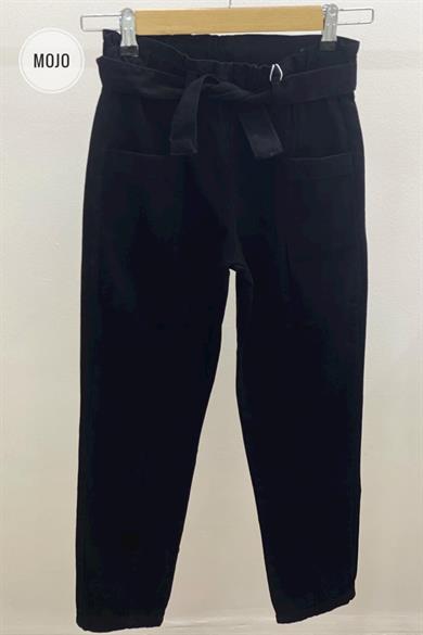 NK Kids Kız Çocuk Beli Lastikli Kemerli Pantolon 51719 Siyah