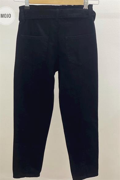 NK Kids Kız Çocuk Beli Lastikli Kemerli Pantolon 51719 Siyah