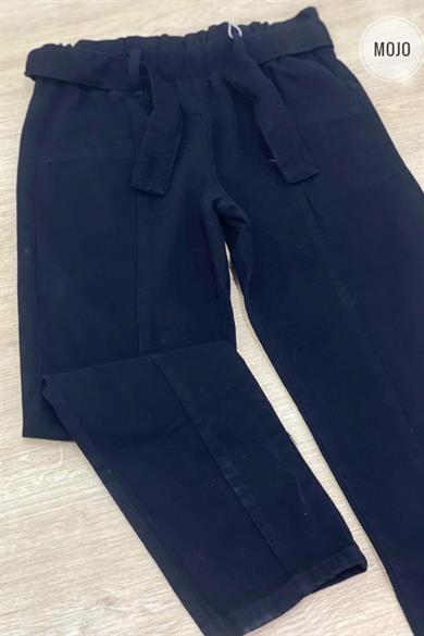 NK Kids Kız Çocuk Beli Lastikli Kemerli Pantolon 51719 Siyah